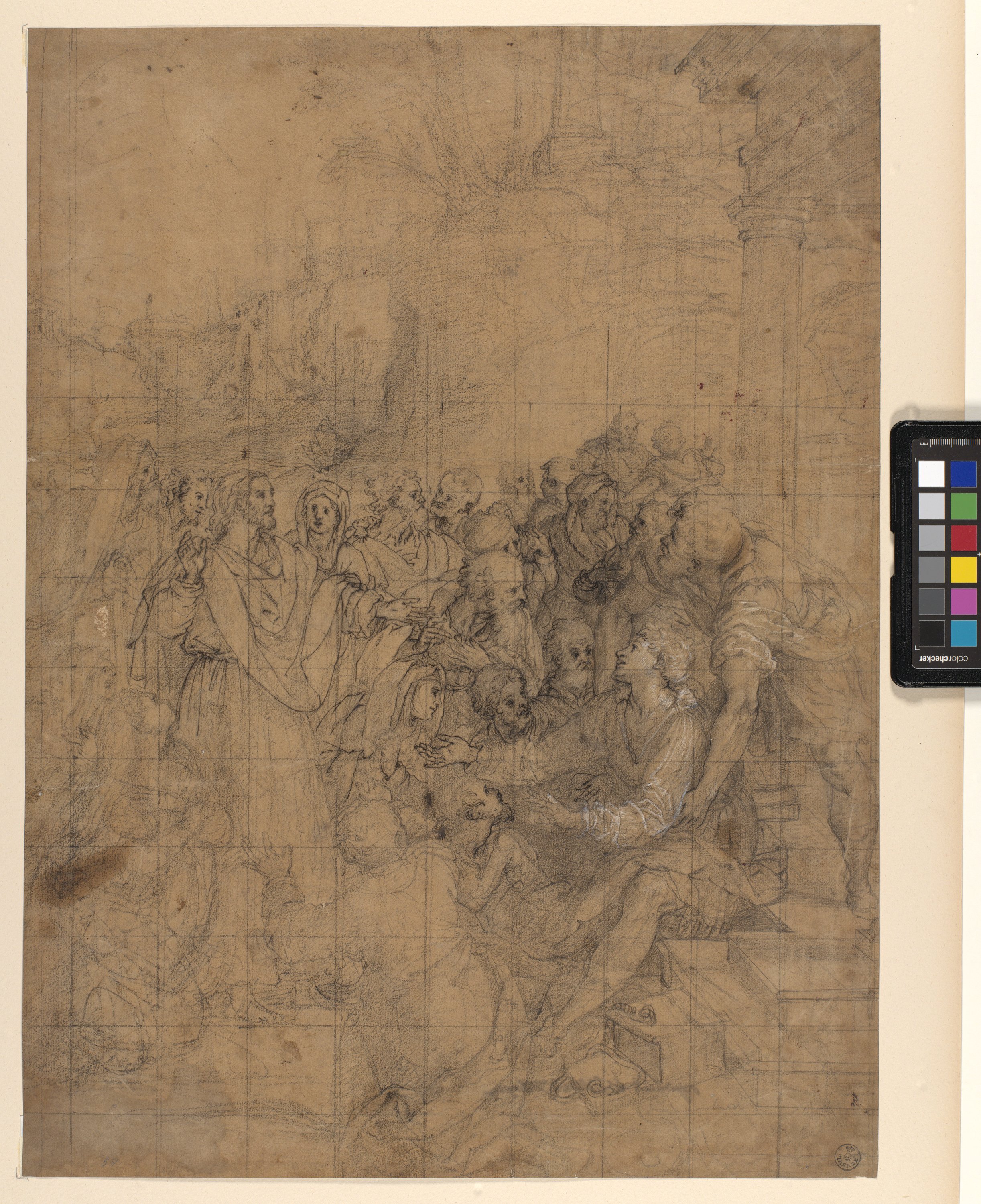 resurrezione di Lazzaro (disegno) di Allori Alessandro (fine XVI)