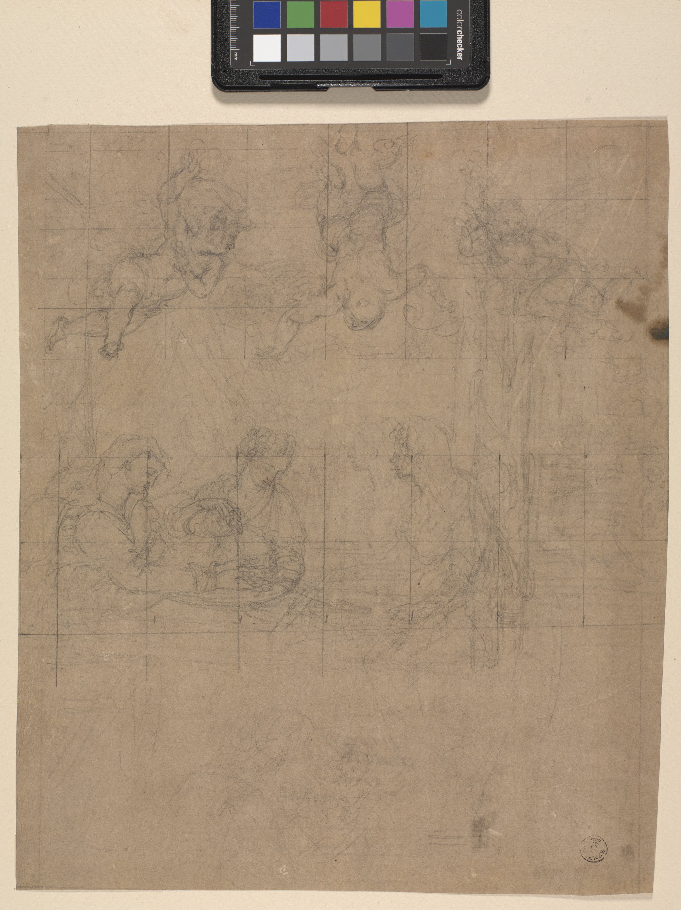 studi per la Nascita di Maria Vergine (disegno) di Allori Alessandro (inizio XVII)
