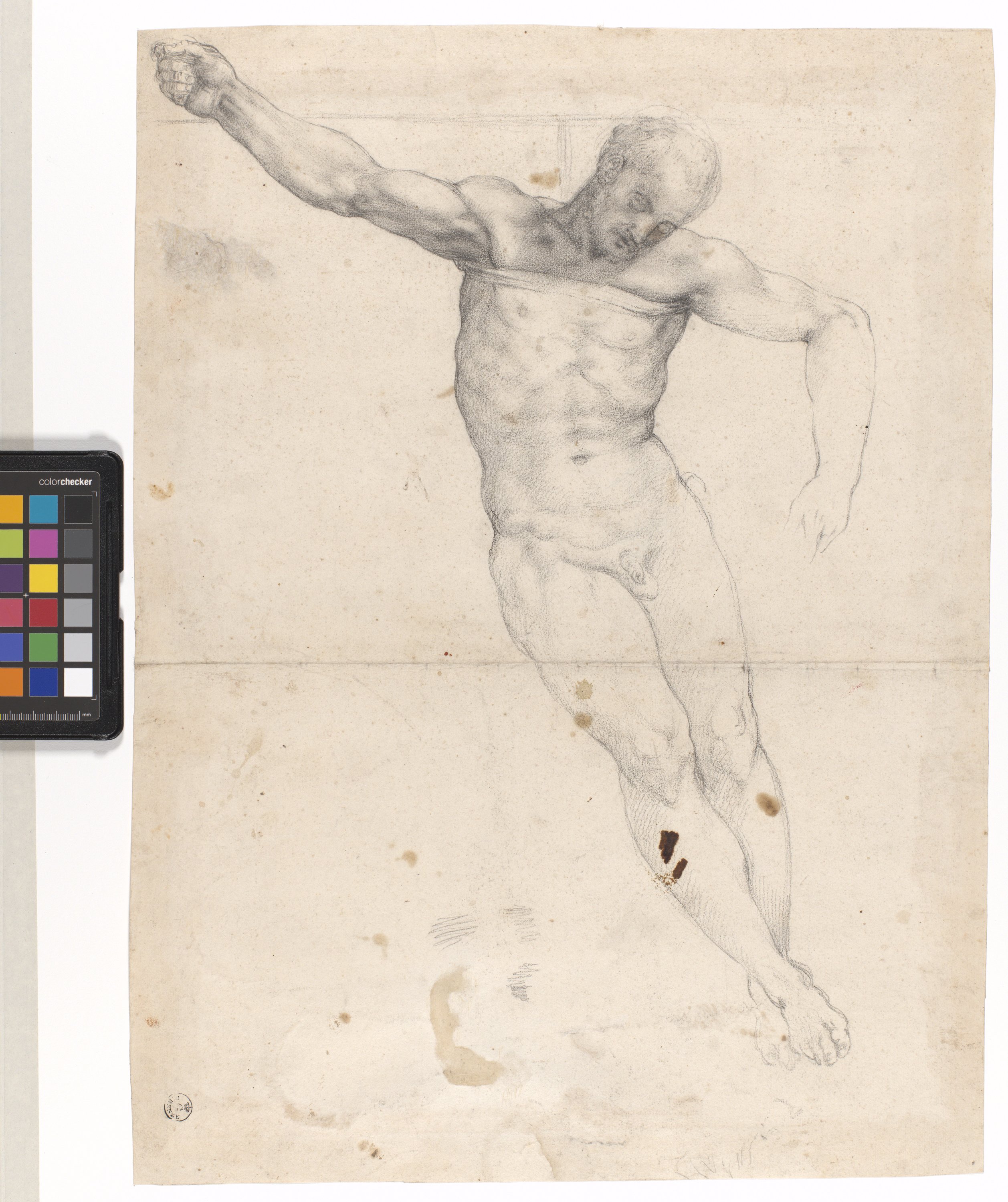 Studio per il Cristo che viene deposto dalla croce (disegno) di Allori Alessandro (terzo quarto XVI)