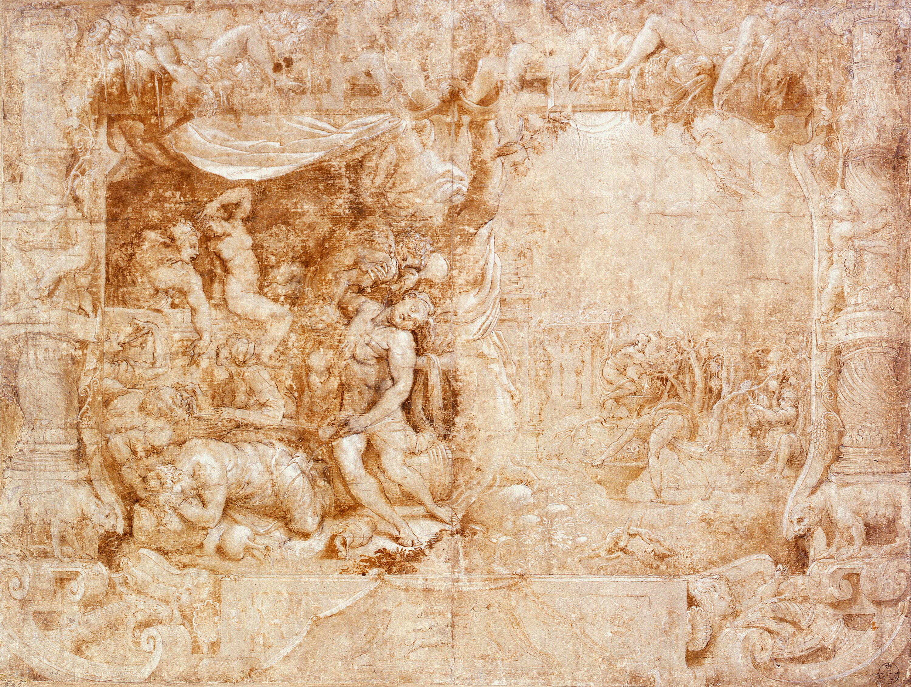 allegoria dell'autunno (disegno) di Salviati Francesco (secondo quarto XVI)