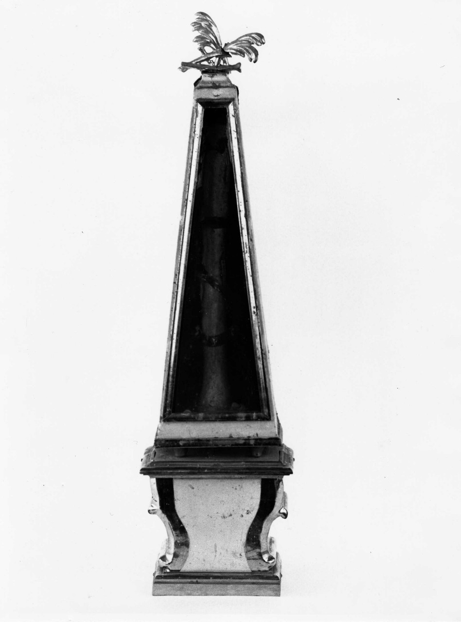 reliquiario architettonico - a obelisco, serie - bottega italiana (fine/ inizio secc. XVIII/ XIX)