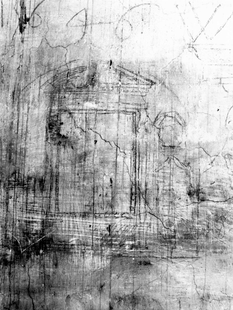 architettura (disegno murale) - ambito toscano (fine/ inizio secc. XVI/ XVII)