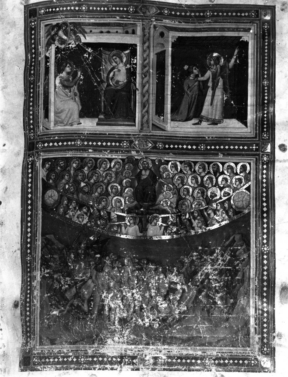 Annunciazione (miniatura, elemento d'insieme) di Pacino di Buonaguida (attribuito) (sec. XIV)