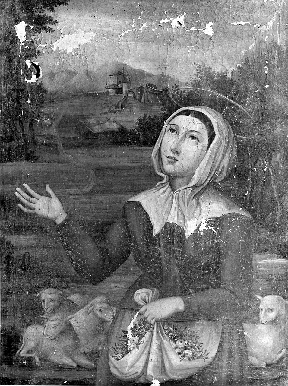 Santa Bernardette (dipinto, opera isolata) - bottega toscana (sec. XX)