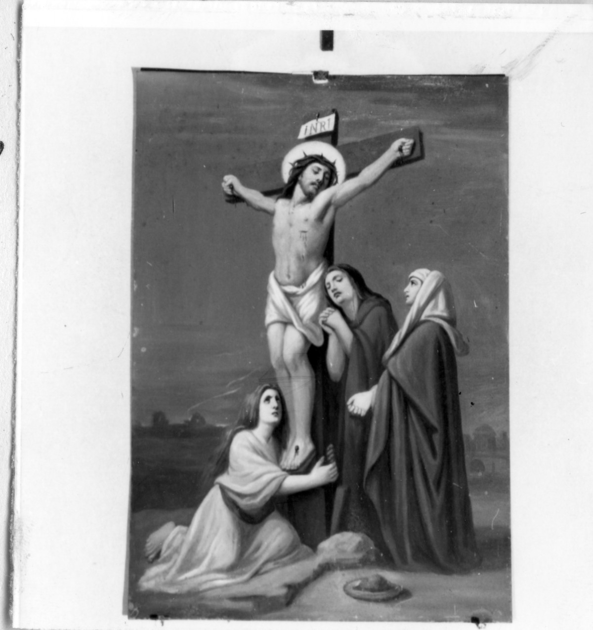 stazione XII: Gesù innalzato e morto in croce (dipinto) - manifattura emiliana (fine sec. XIX)