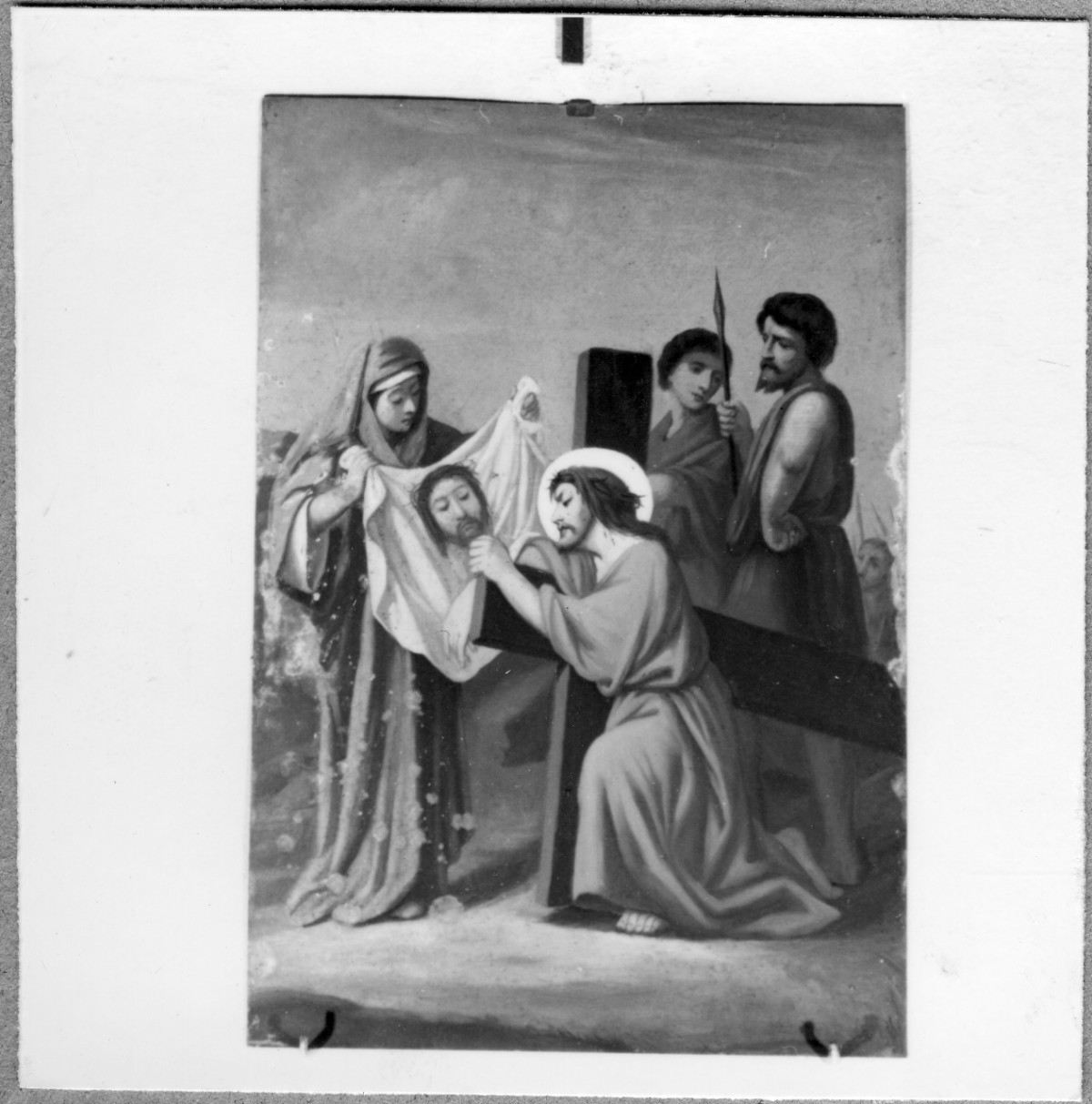 stazione VI: Gesù asciugato dalla Veronica (dipinto) - manifattura emiliana (fine sec. XIX)