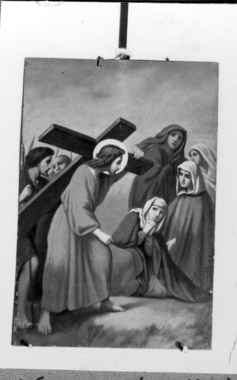 stazione VIII: Gesù consola le donne di Gerusalemme (dipinto) - manifattura emiliana (fine sec. XIX)