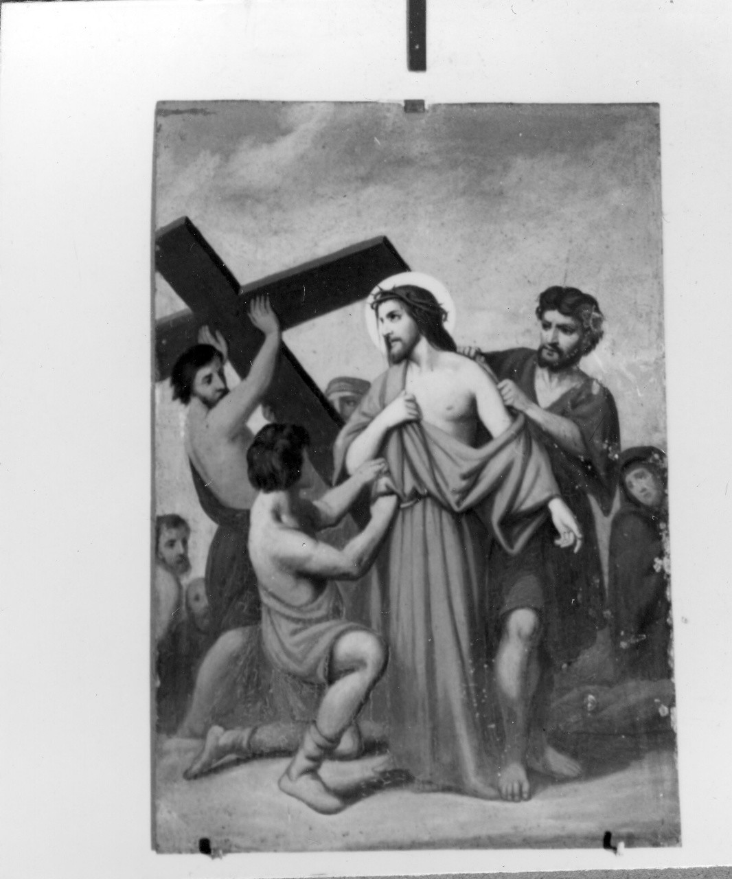 stazione X: Gesù spogliato e abbeverato di fiele (dipinto) - manifattura emiliana (fine sec. XIX)