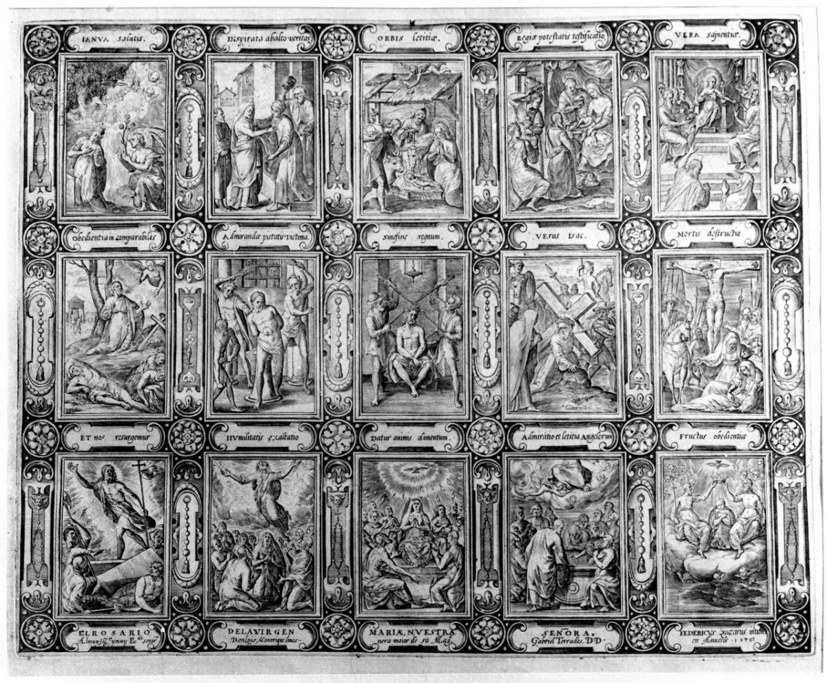 misteri del rosario (stampa) di Zuccari Federico (sec. XVI)