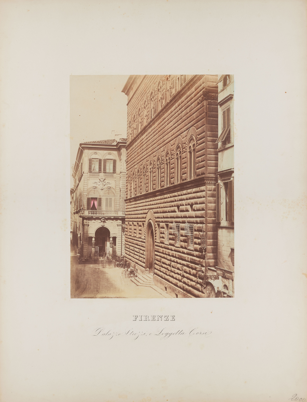 Firenze - Palazzo Strozzi (positivo) di Alinari, Leopoldo (XIX)