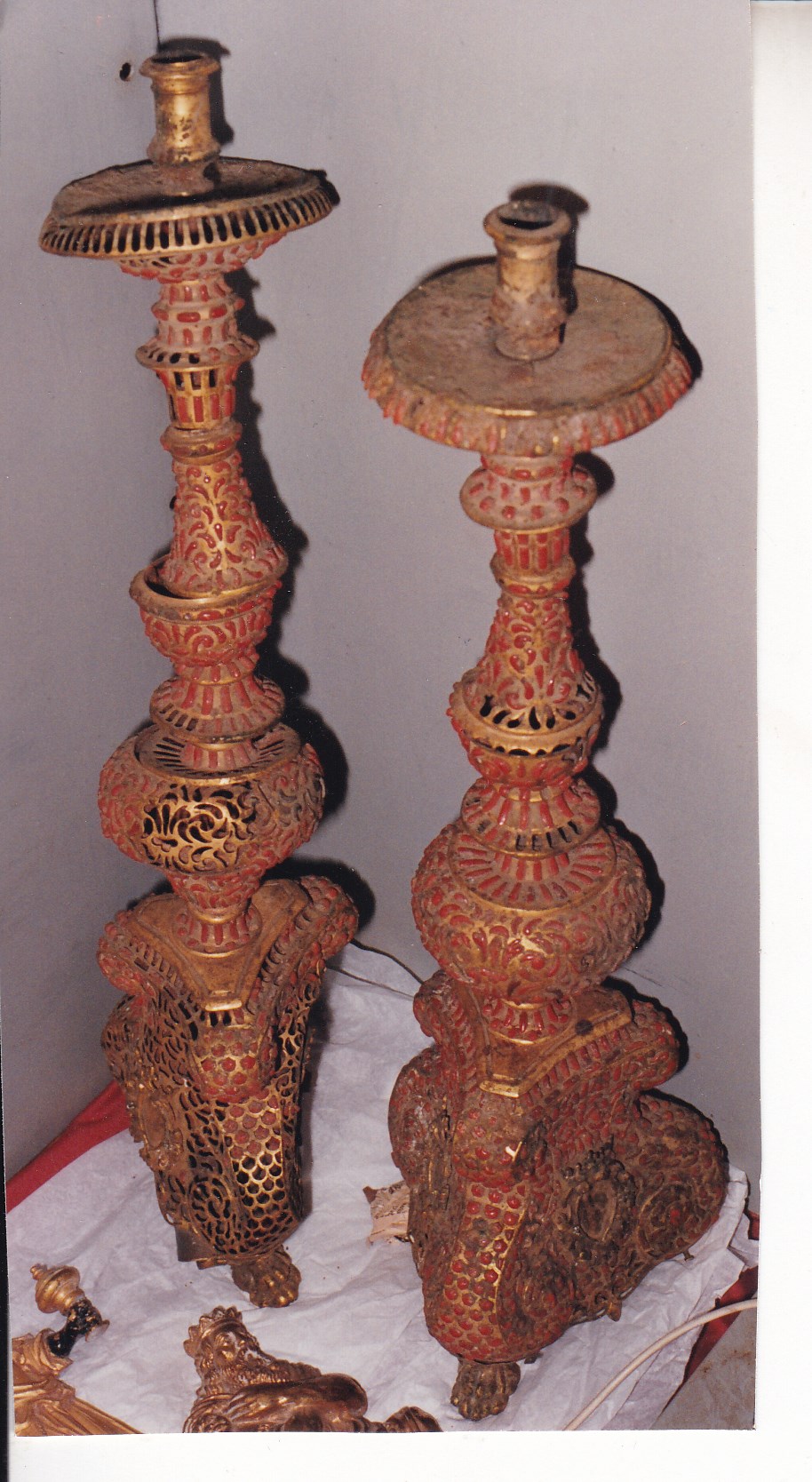 candeliere d'altare - bottega messinese (XVII)