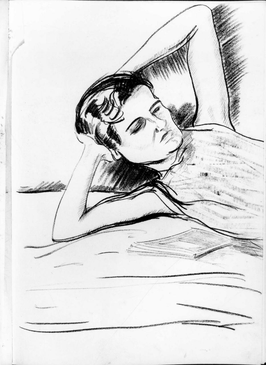 ritratto di Susa Cecchi (disegno) di Longhi Roberto (sec. XX)