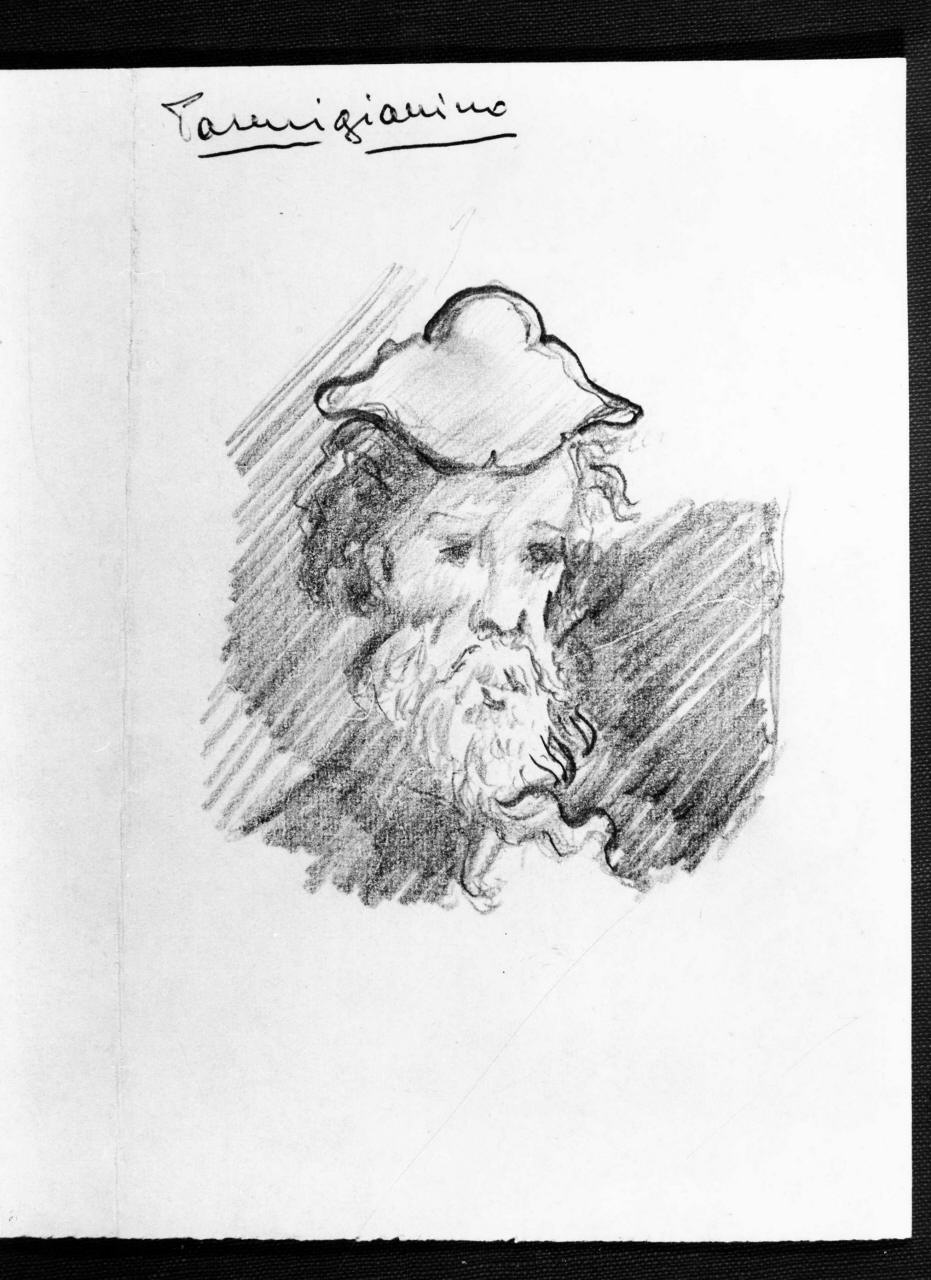 testa d'uomo con barba (disegno) di Longhi Roberto (sec. XX)