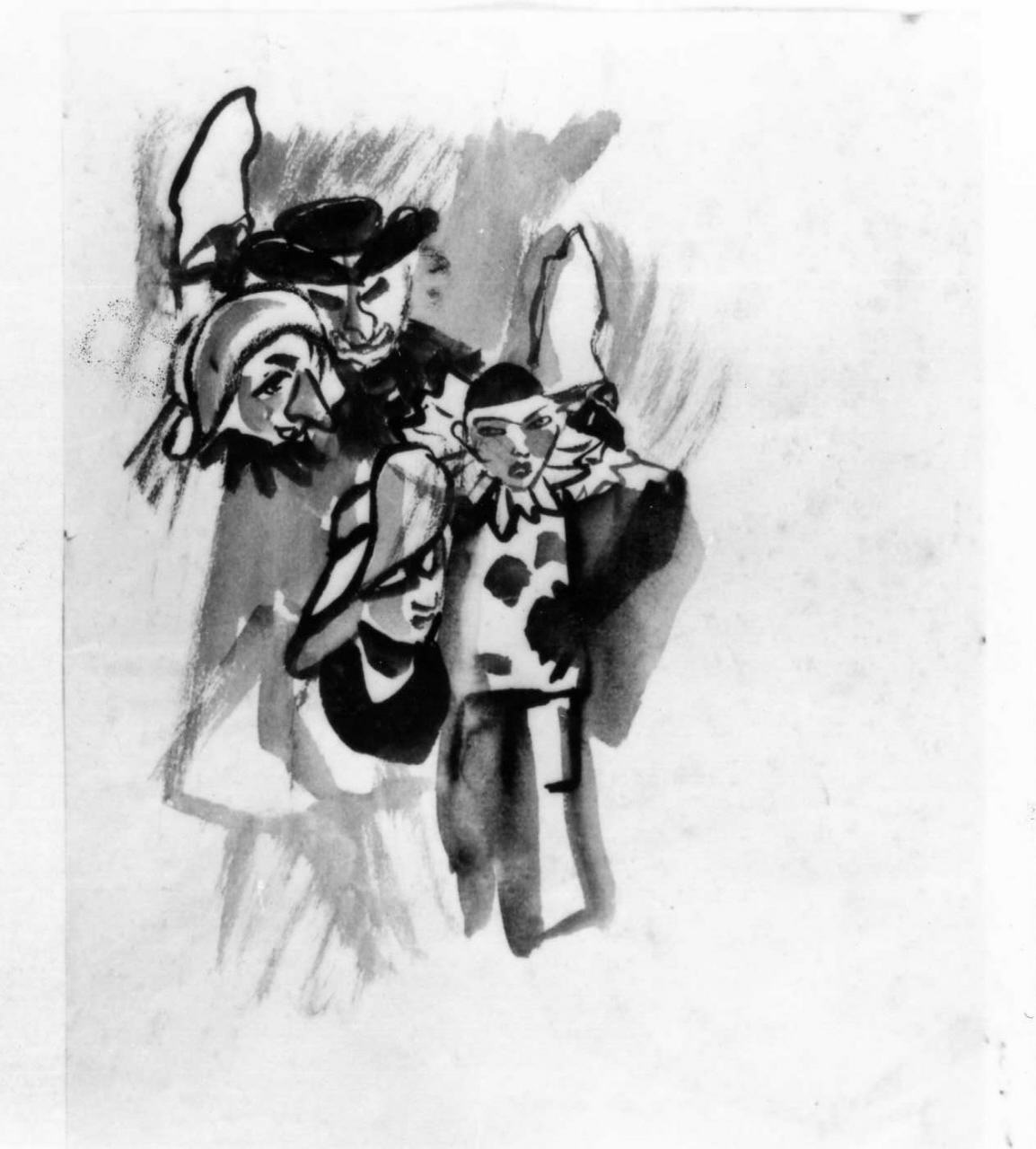 maschere (disegno) di Maccari Mino (attribuito) (sec. XX)