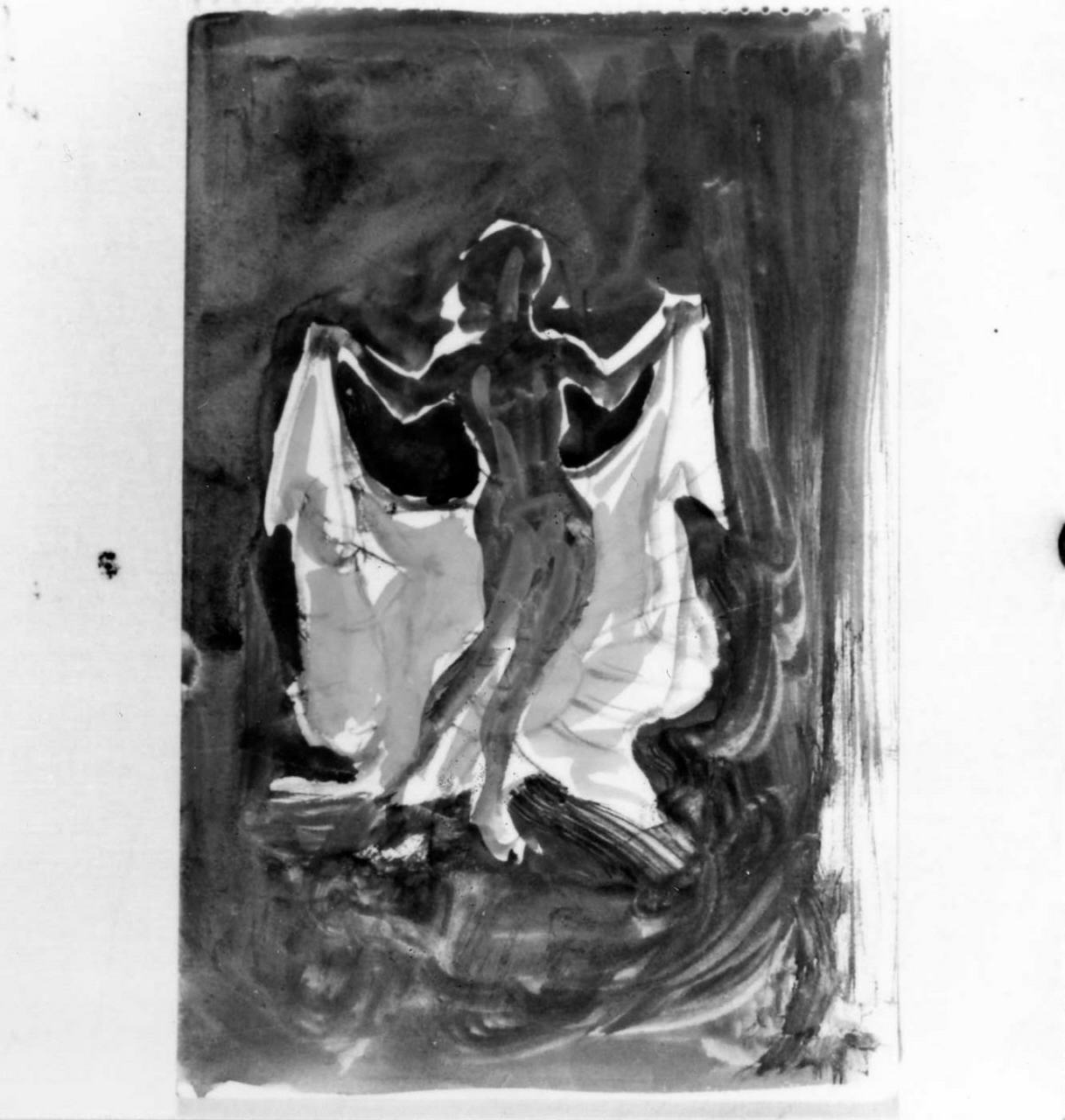 figura femminile danzante (disegno) di Maccari Mino (attribuito) (sec. XX)