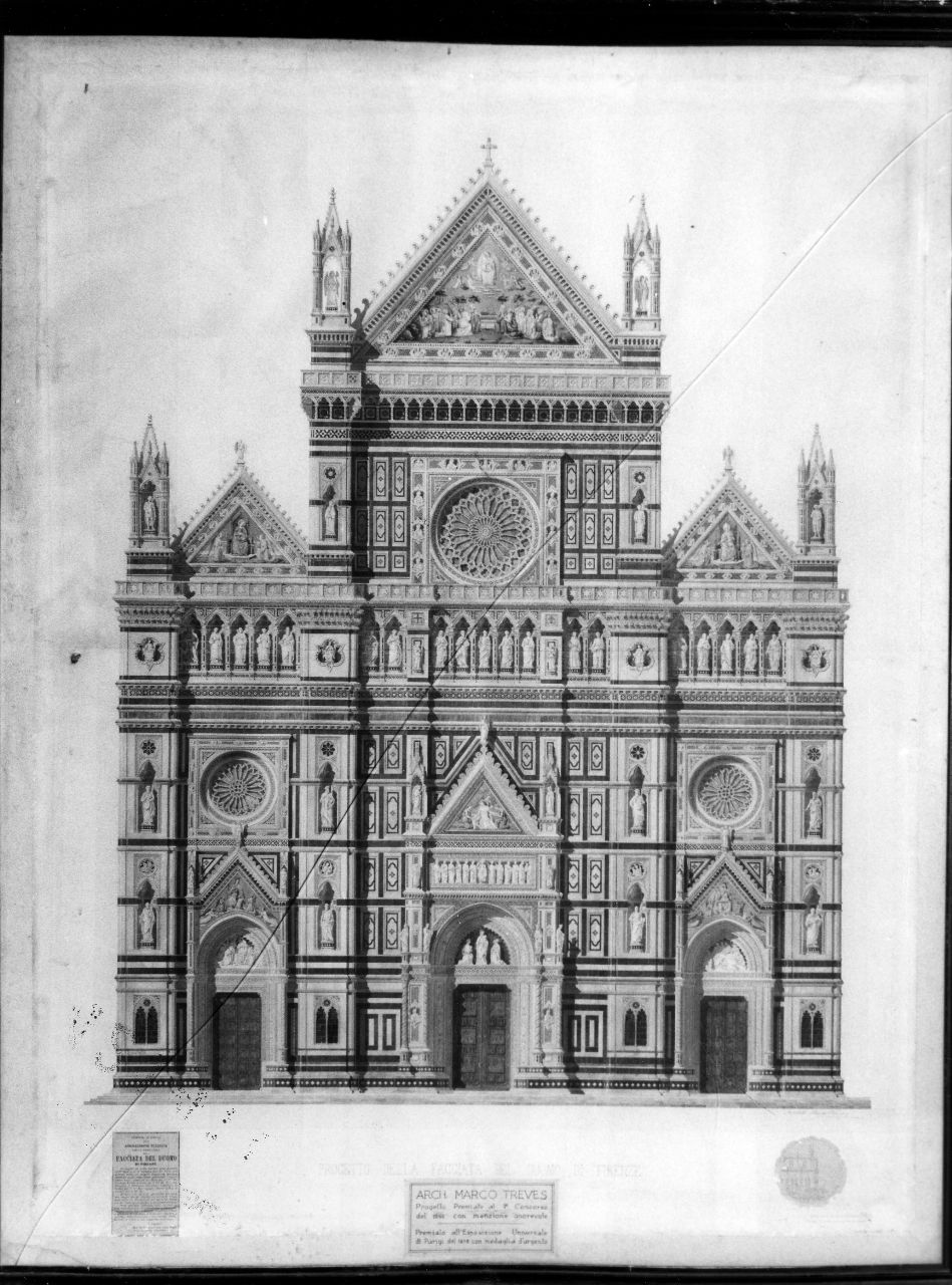 progetto per la facciata di Santa Maria del Fiore (disegno) di Treves Marco (sec. XIX)