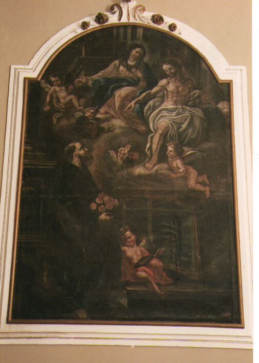 San Francesco d'Assisi con Cristo e la Madonna (dipinto) - ambito Italia meridionale (sec. XVIII)