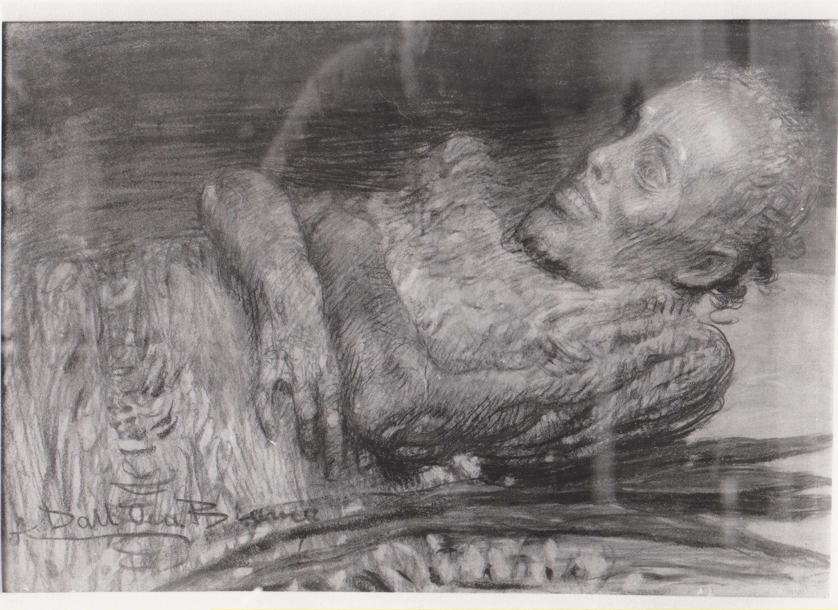 Cangrande mummificato, Cangrande mummificato (disegno) di Dall’Oca Bianca Angelo - ambito veneto (XX)
