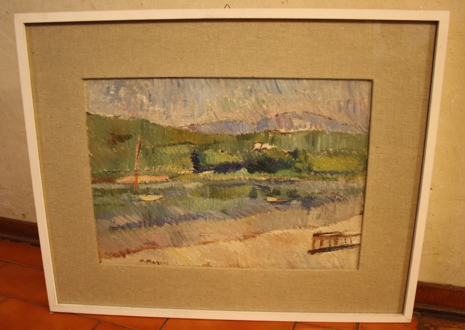 Lago di Garda Il Vò, paesaggio (dipinto) di Marini Oreste (XX)