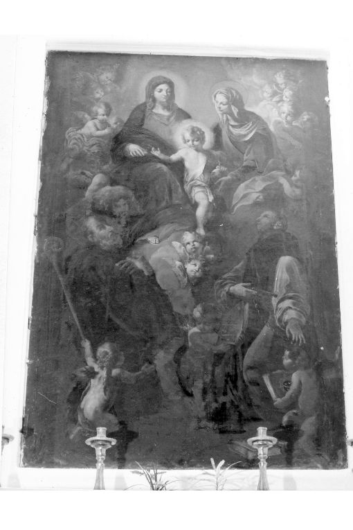 Sacra Conversazione, Madonna con Bambino, sant'Anna, san Benedetto, san Leonardo (dipinto) - ambito pugliese (prima metà sec. XVIII)