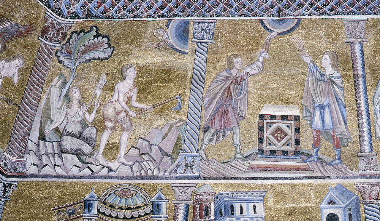 lavoro di Adamo ed Eva (decorazione musiva) - bottega fiorentina (secc. XIII/ XIV)