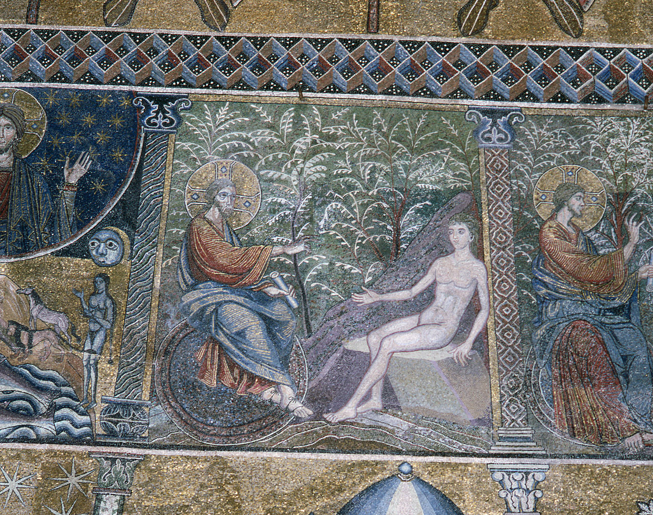 creazione di Adamo (decorazione musiva) - bottega fiorentina (secc. XIII/ XIV, secc. XIX/ XX)