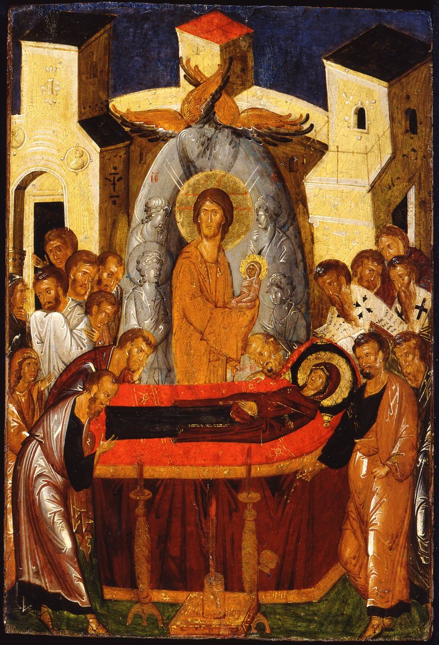Dormitio Virginis, transito della Madonna (icona) - ambito russo (sec. XVII)