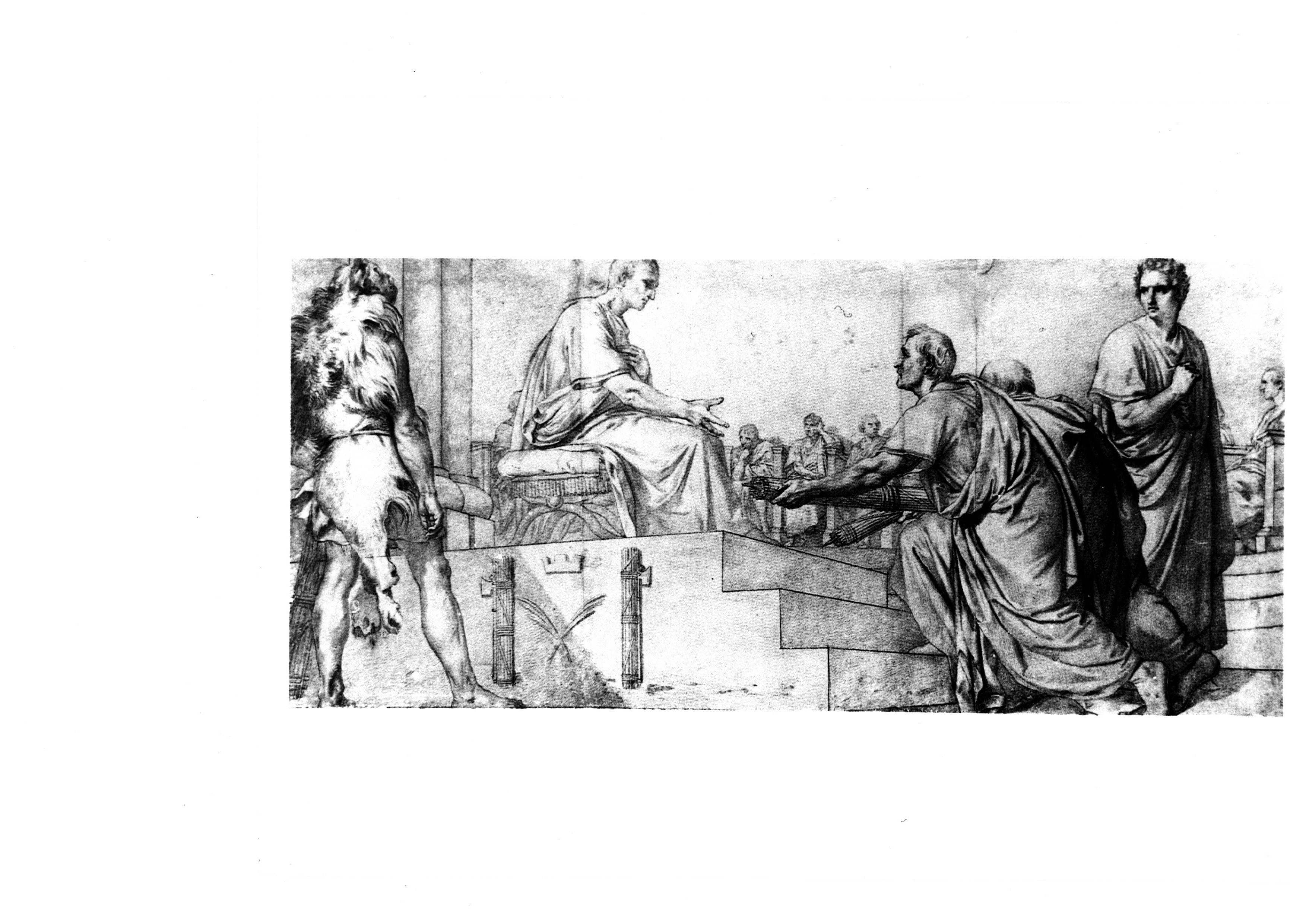 Cesare dittatore perpetuo (disegno preparatorio, serie) di Bezzuoli Giuseppe (secondo quarto XIX)