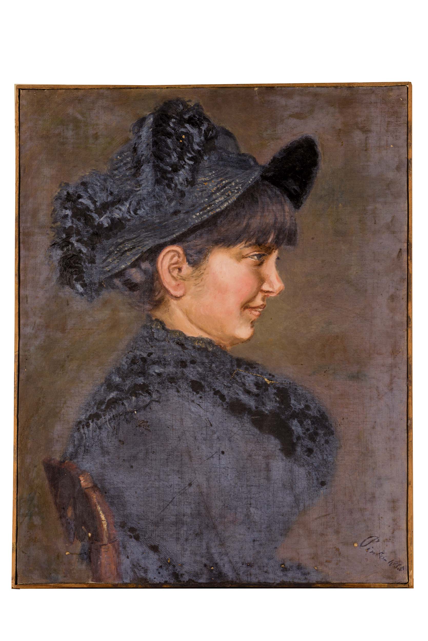 ritratto di donna, ritratto di donna (dipinto) di Pinto G (attribuito) - ambito campano (seconda metà XIX)