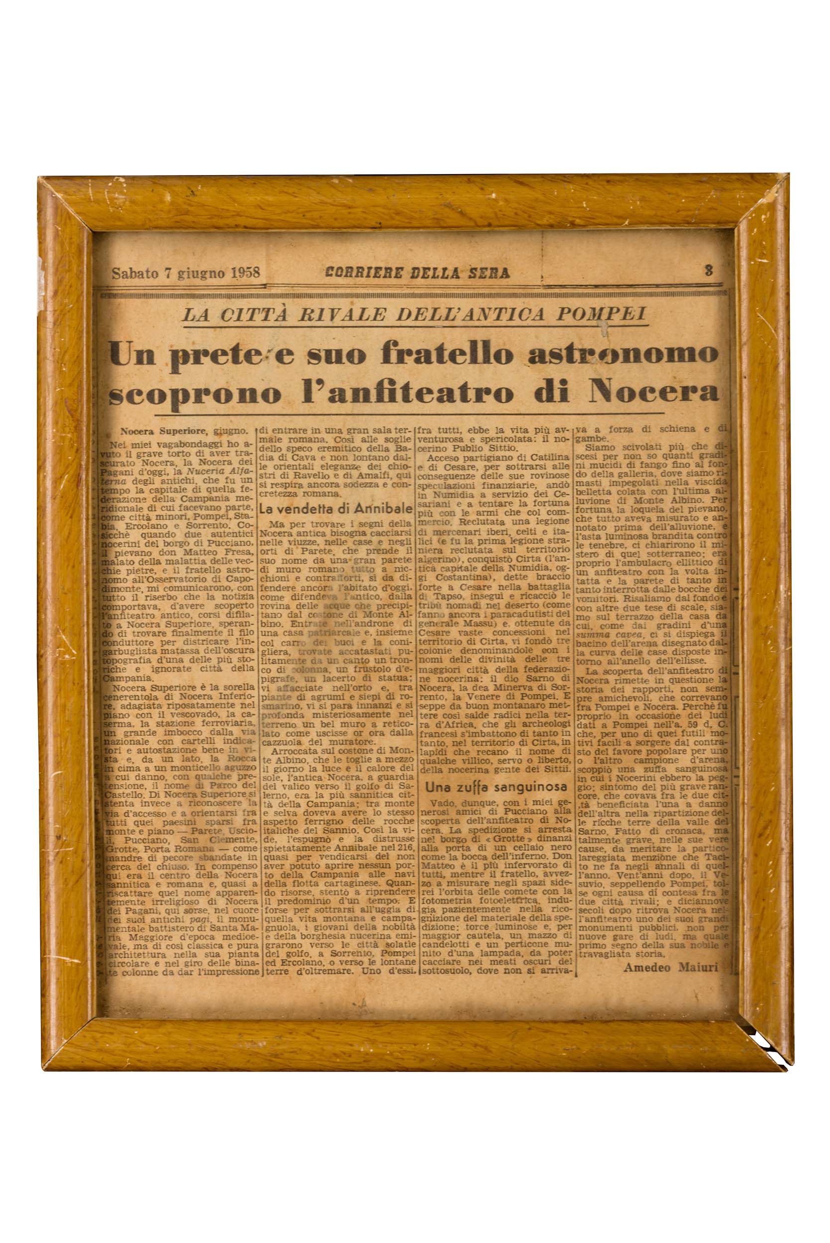 Articolo di giornale, Articolo di giornale (Articolo di giornale) di Amedeo Maiuri (attribuito) - ambito italiano (metà XX)