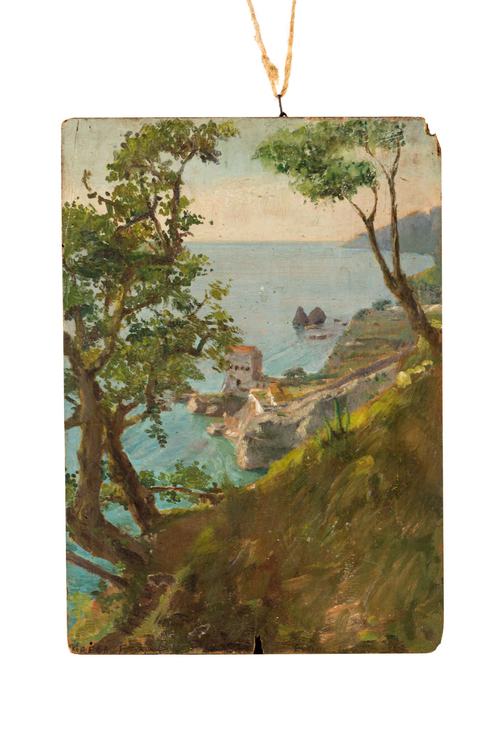 Paesaggio costiero salernitano, Paesaggio costiero salernitano (dipinto) di Alfonso Fresa - ambito Italia meridionale (prima metà XX)