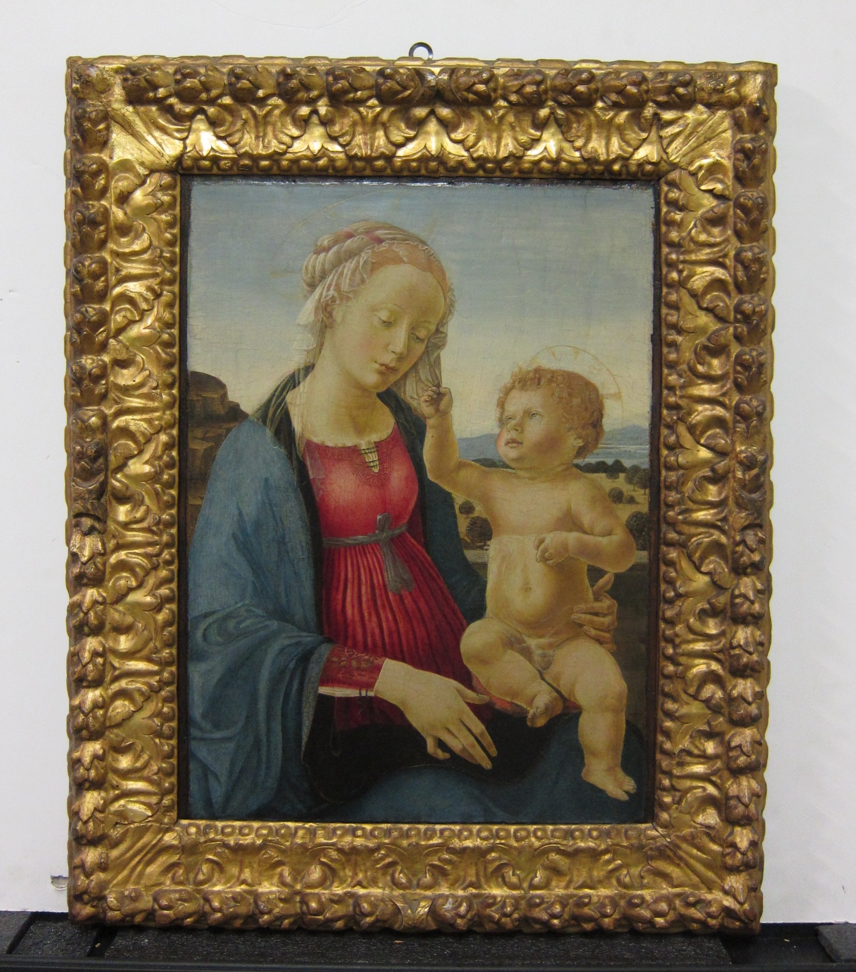 Madonna con Bambino (dipinto, opera isolata) di Andrea di Michele di Francesco di Cione detto il Verrocchio (bottega) (sec. XV)