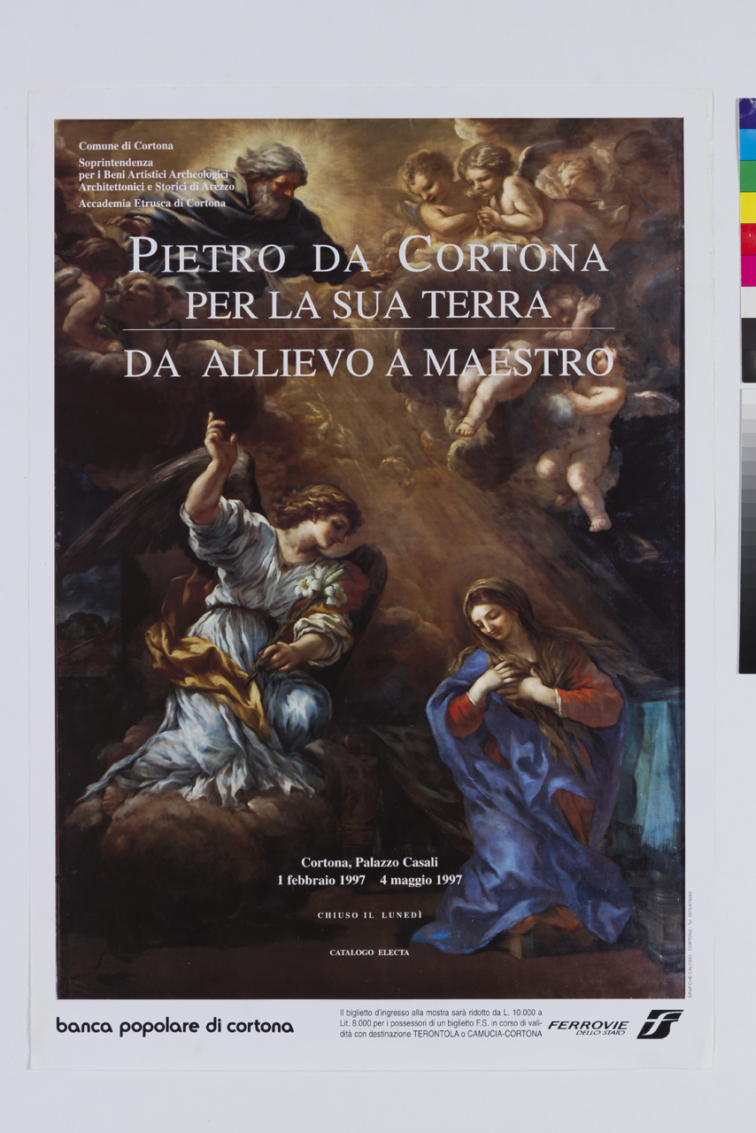 dipinto con Annunciazione di Pietro da Cortona (manifesto) - ambito toscano (XX)