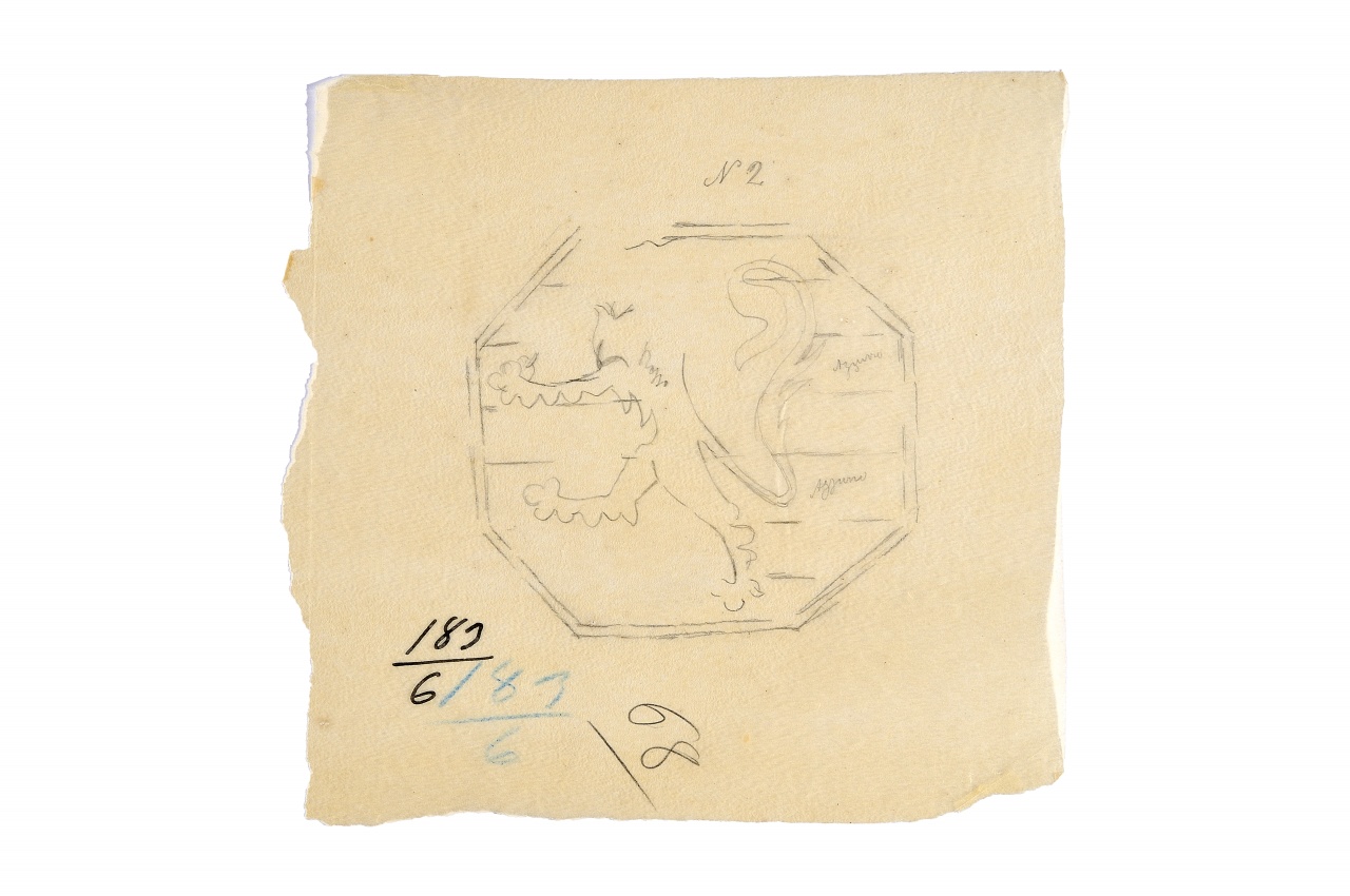 stemma gentilizio (disegno) - ambito fiorentino (fine sec. XIX)