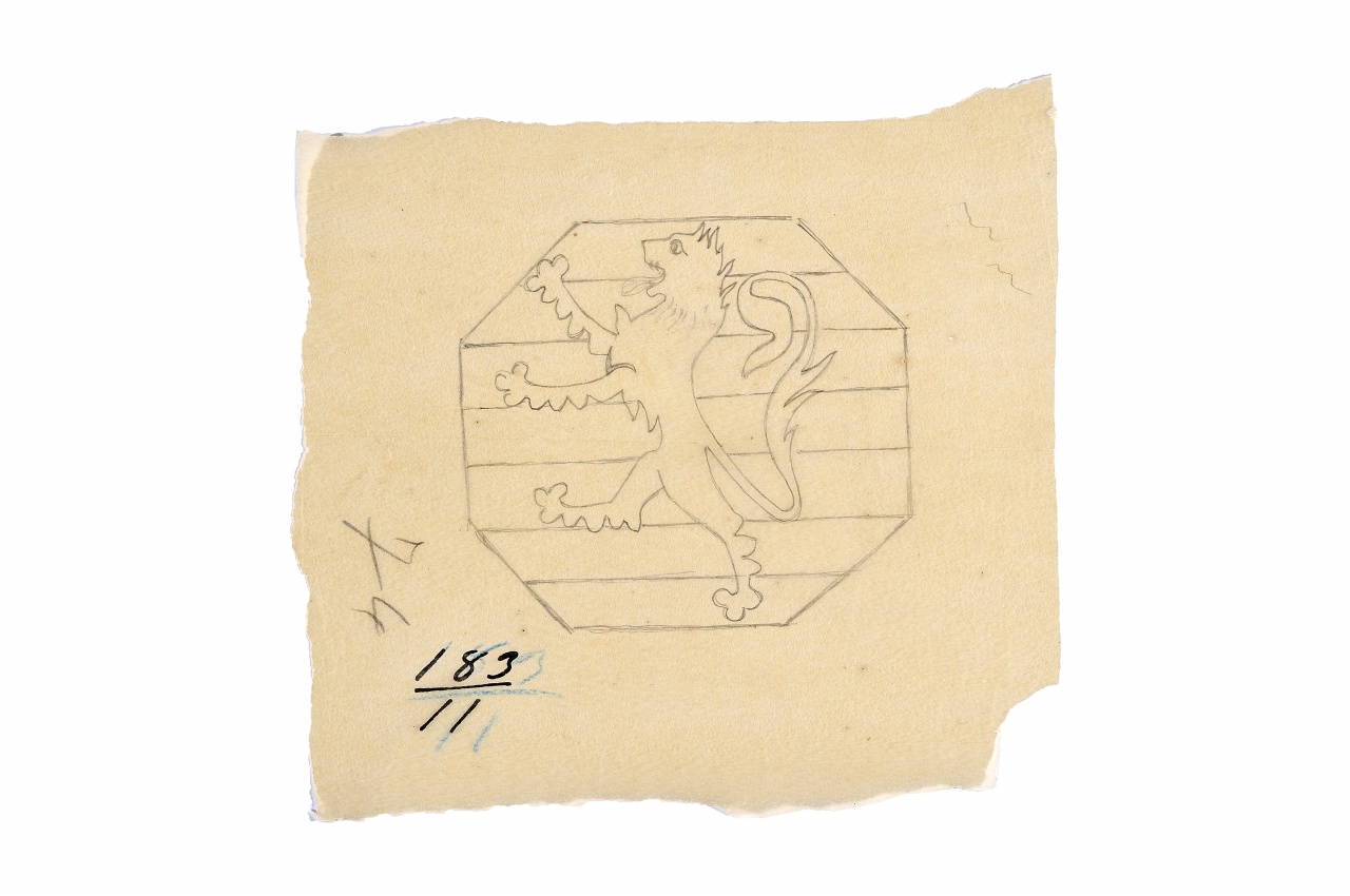stemma gentilizio (disegno) - ambito fiorentino (fine sec. XIX)