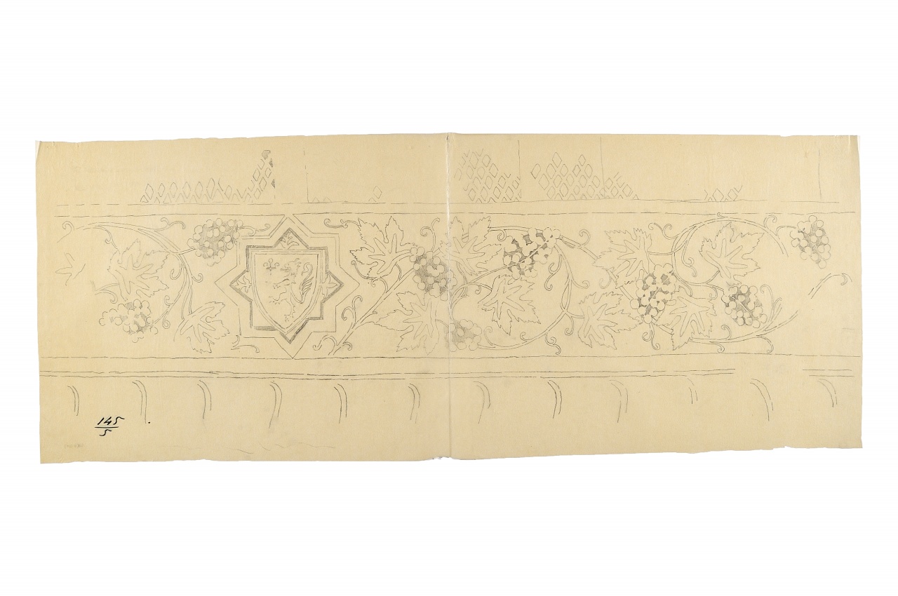 motivo decorativo (disegno) - ambito fiorentino (fine sec. XIX)