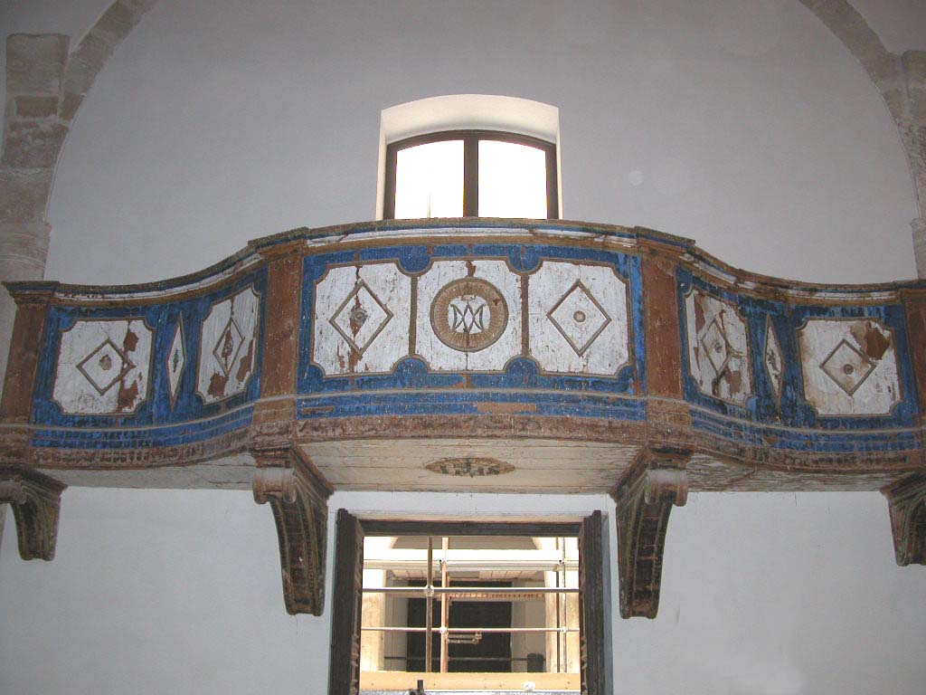 motivi decorativi geometrici/simbolo mariano (cantoria) - ambito siciliano (primo quarto XIX)