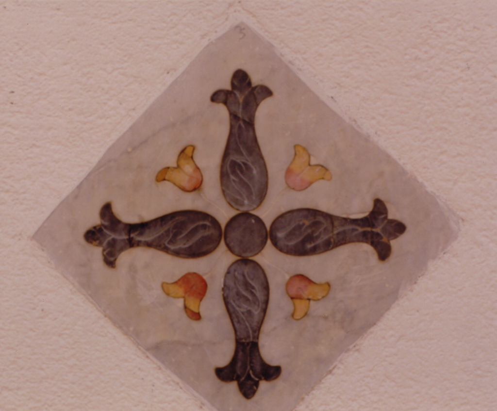 motivi decorativi floreali, stilizzati (mattonella, serie) - ambito siciliano (seconda metà XVIII)