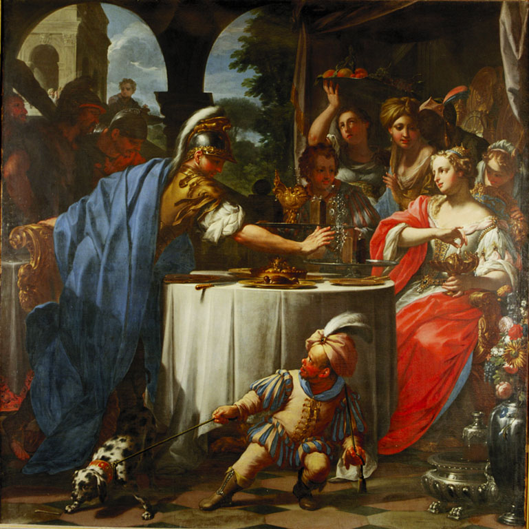 Banchetto di Marcantonio e Cleopatra, Banchetto di Marcantonio e Cleopatra (dipinto) di Trevisani Francesco (inizio sec. XVIII)