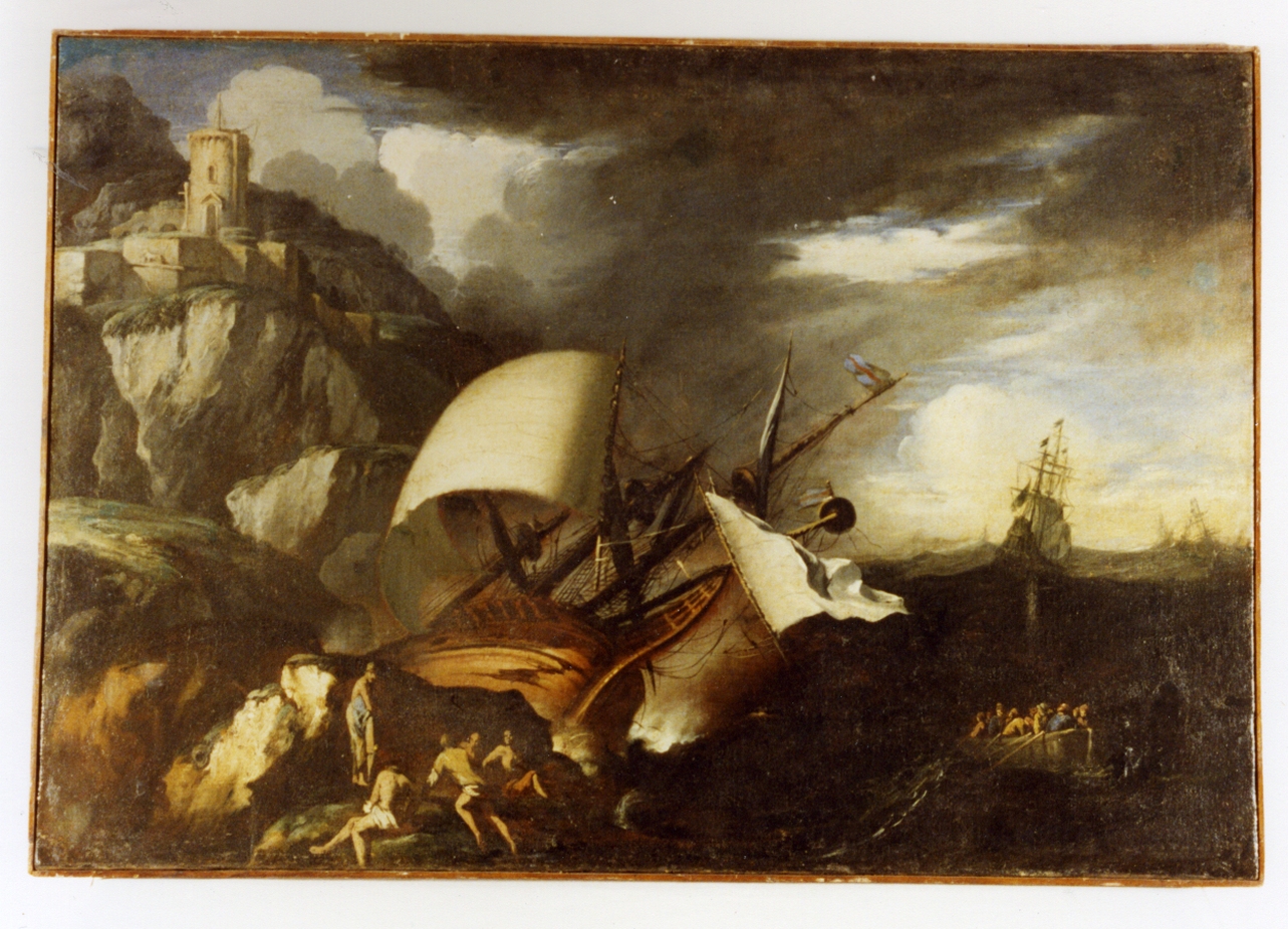 Scena di naufragio, naufragio (dipinto) di Mulier Pieter il Giovane detto Cavalier Tempesta (attribuito) - ambito napoletano (seconda metà sec. XVII)