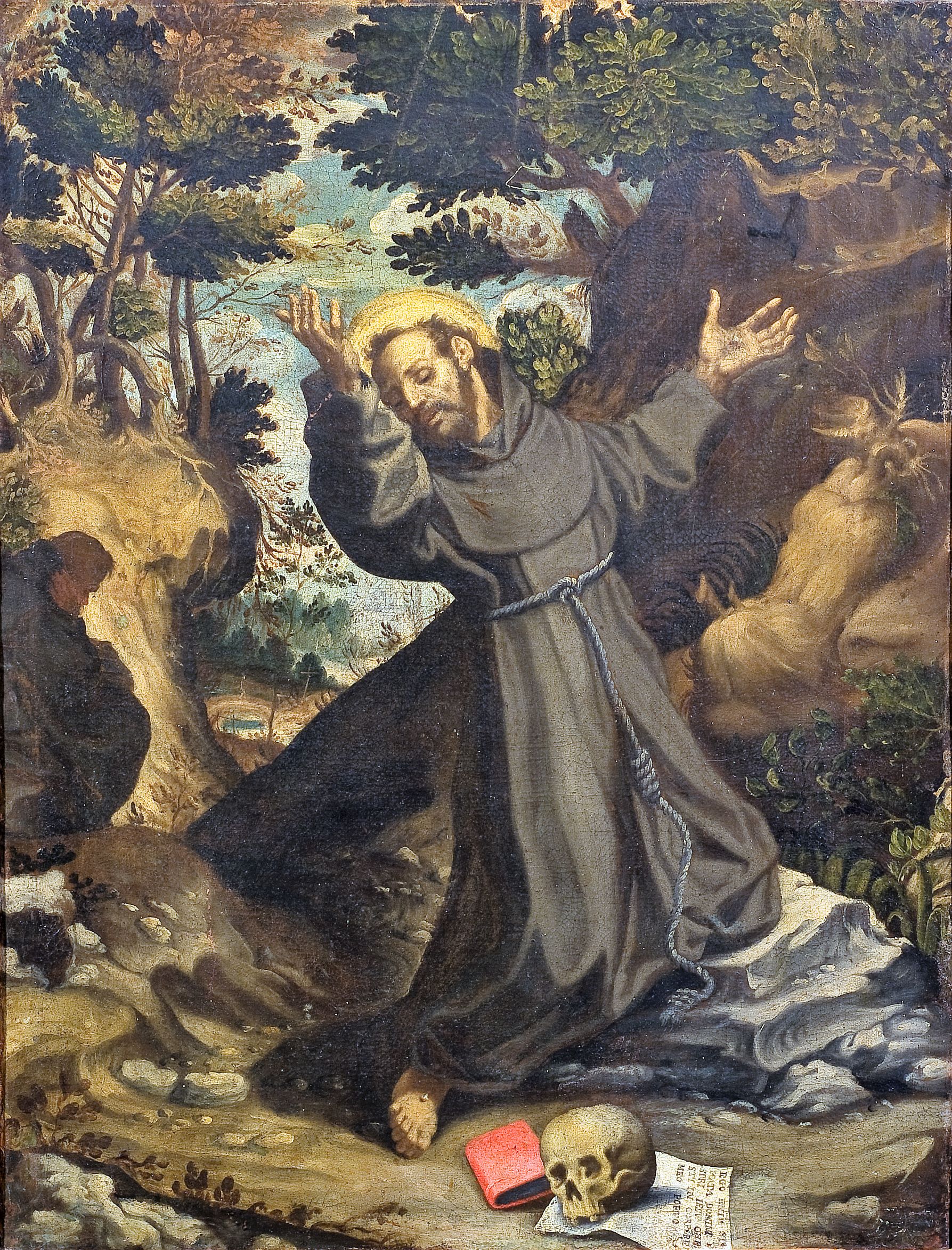 San Francesco riceve le stigmate (dipinto, opera isolata) di Agostino Carracci (maniera) - ambito Italia centro-settentrionale (prima metà XVII)