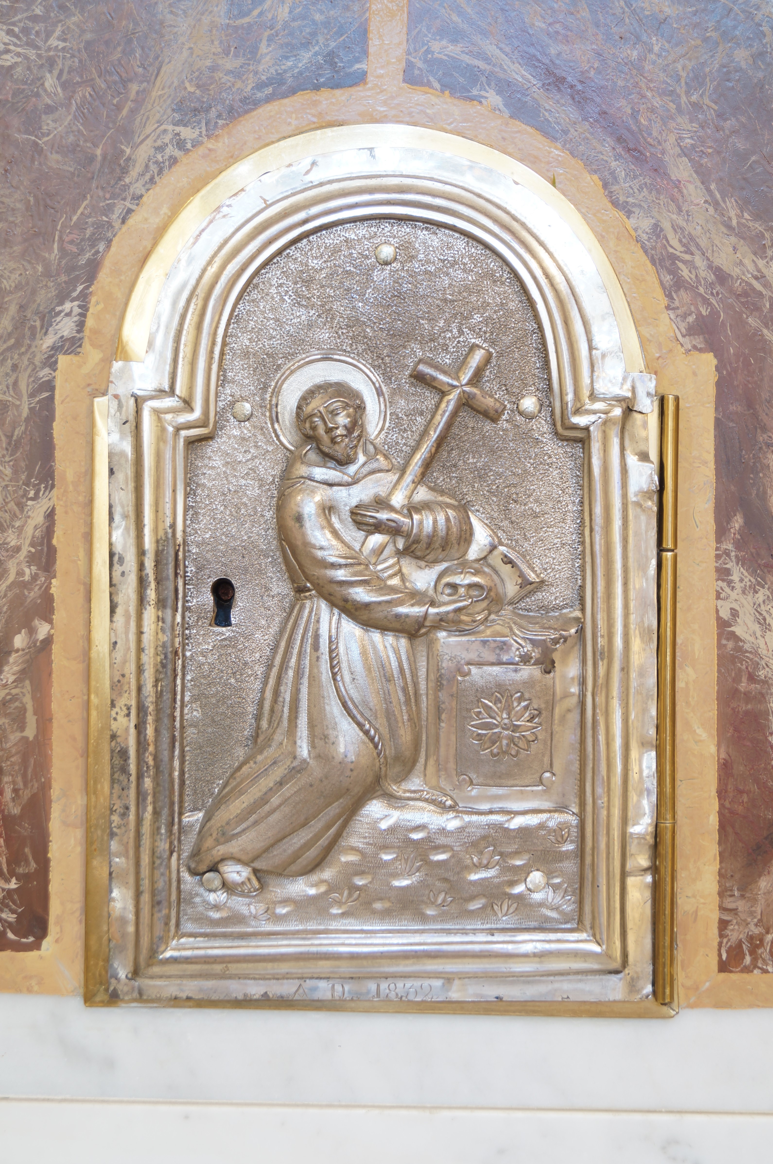 san Francesco d'Assisi (sportello di tabernacolo, opera isolata) di Argentiere «L·C» (XIX)
