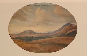 Paesaggio collinoso (dipinto, pendant) di Edmund Hottenroth - ambito tedesco (metà/ fine XIX)
