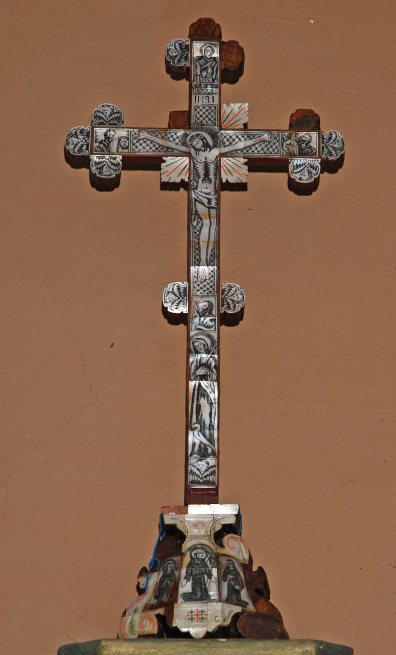 Cristo crocifisso (croce da tavolo, opera isolata) - bottega gerosolimitana (XIX)