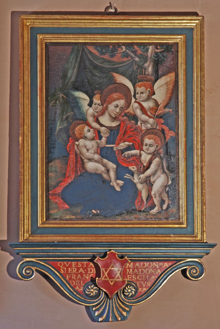Madonna con Bambino, San Giovannino e angeli (dipinto, opera isolata) - ambito toscano (prima metà XVI)