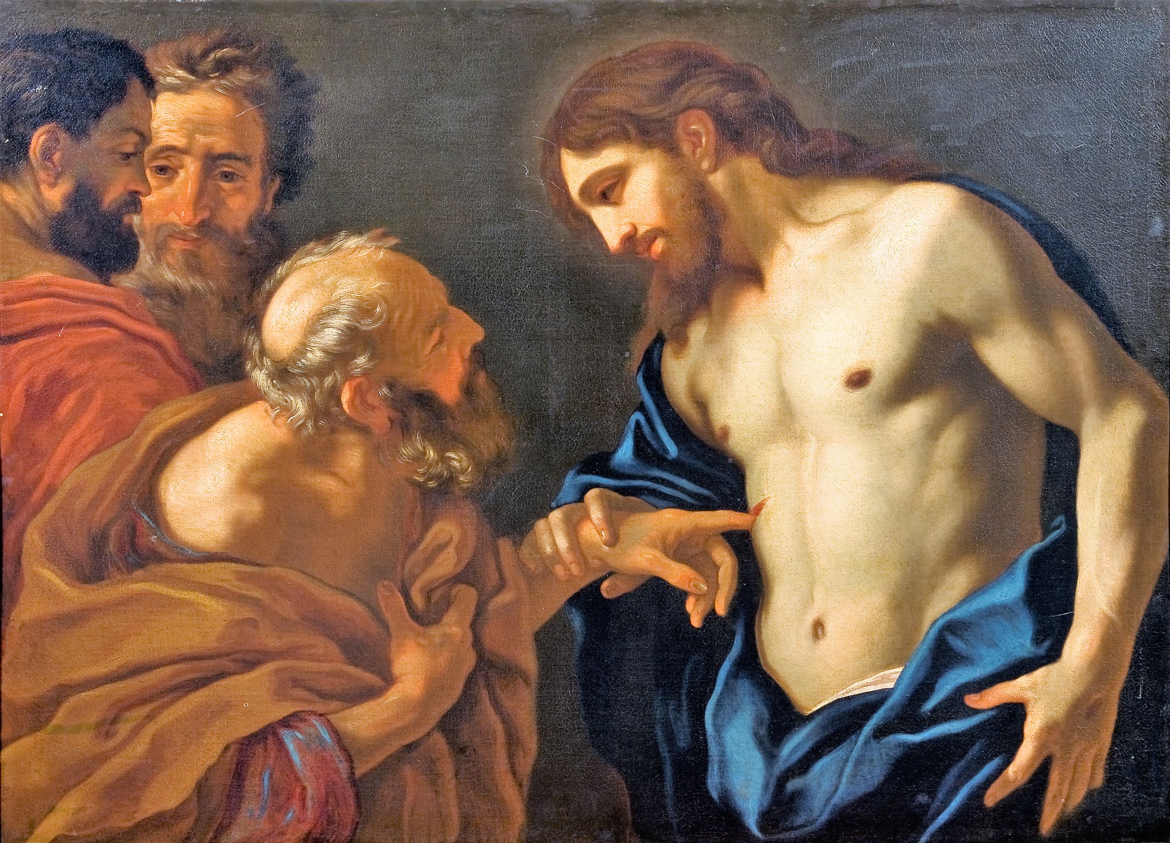 Incredulità di san Tommaso (dipinto, opera isolata) di Seiter Daniel (attribuito) (ultimo quarto XVII)
