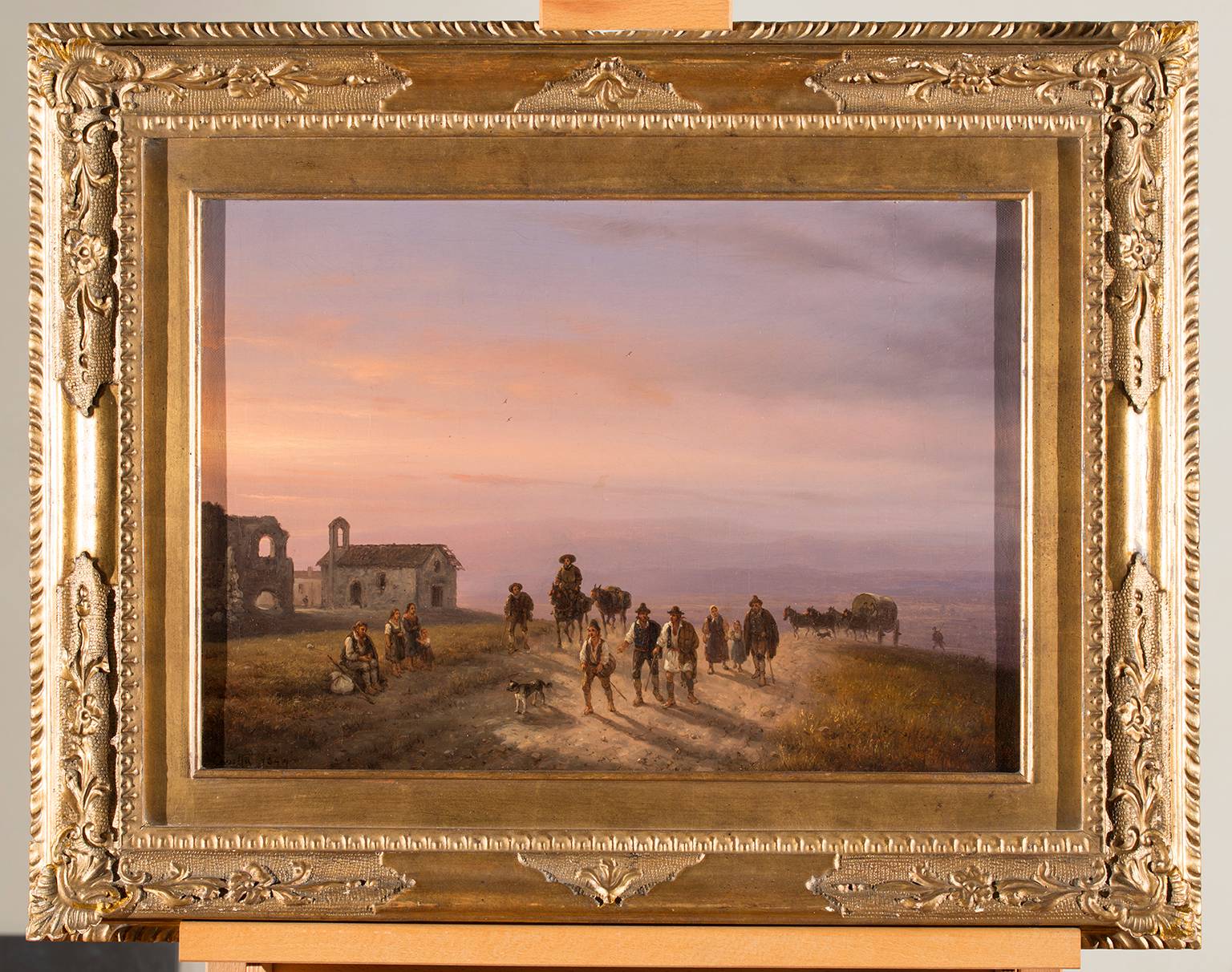 Il Mattino, paesaggio con figure (dipinto, opera isolata) di Cannella Giuseppe (XIX)