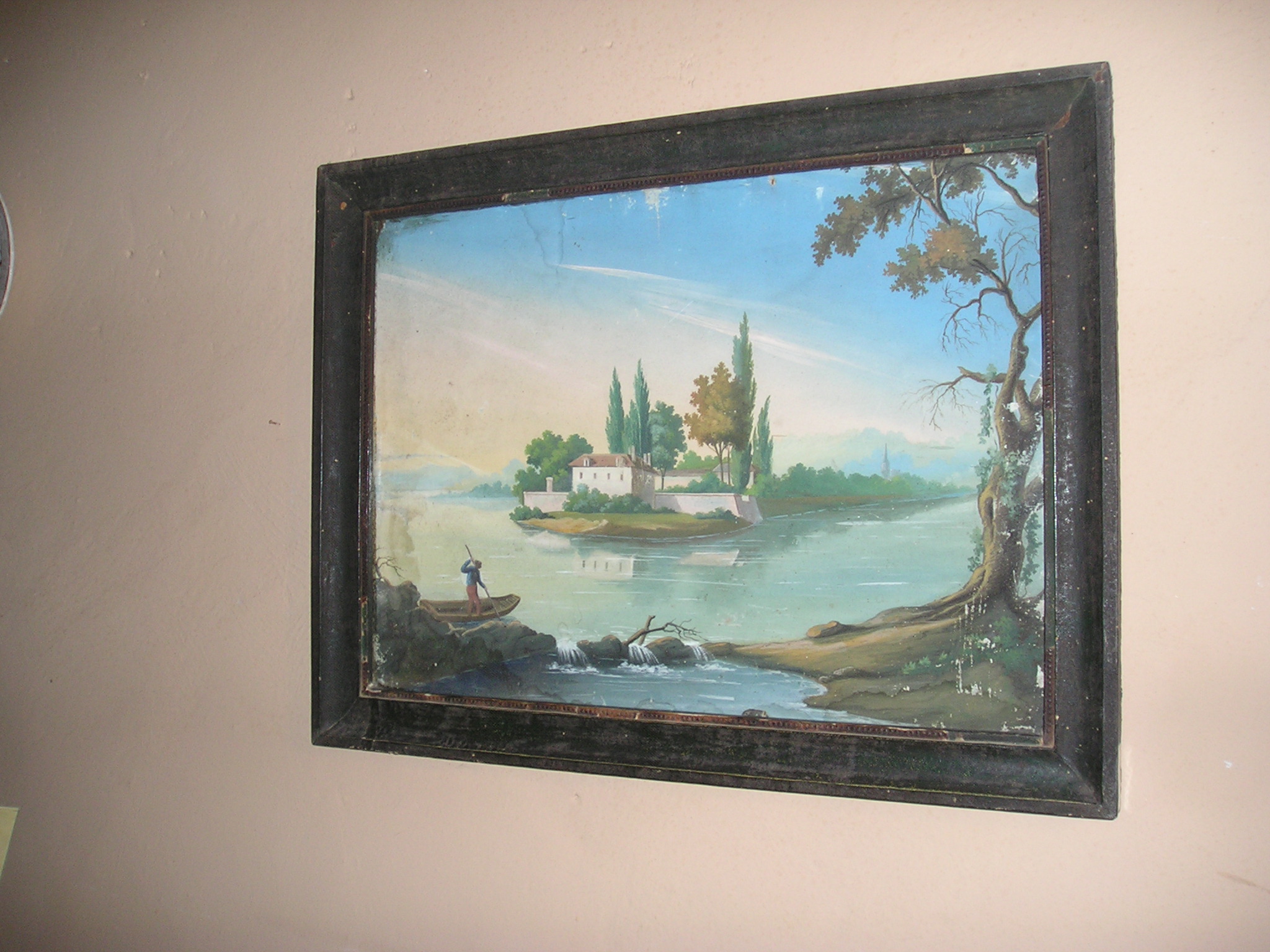 Paesaggio lacustre, paesaggio lacustre (dipinto, opera isolata) - ambito italiano (fine sec. XIX)