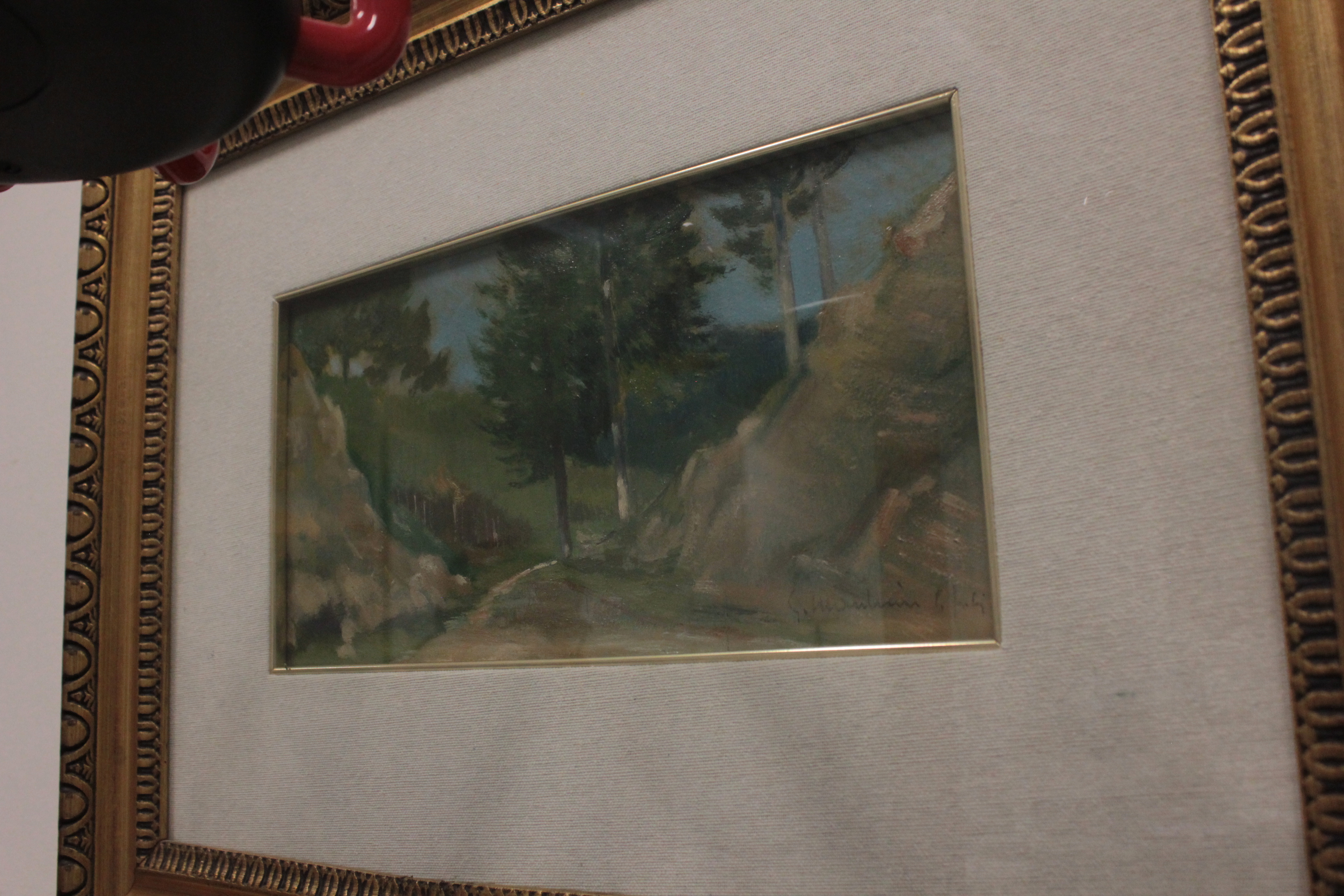 Strada del cancellino, Paesaggio con sentiero ed alberi (dipinto, opera isolata) di Marchini Giovanni (XX)