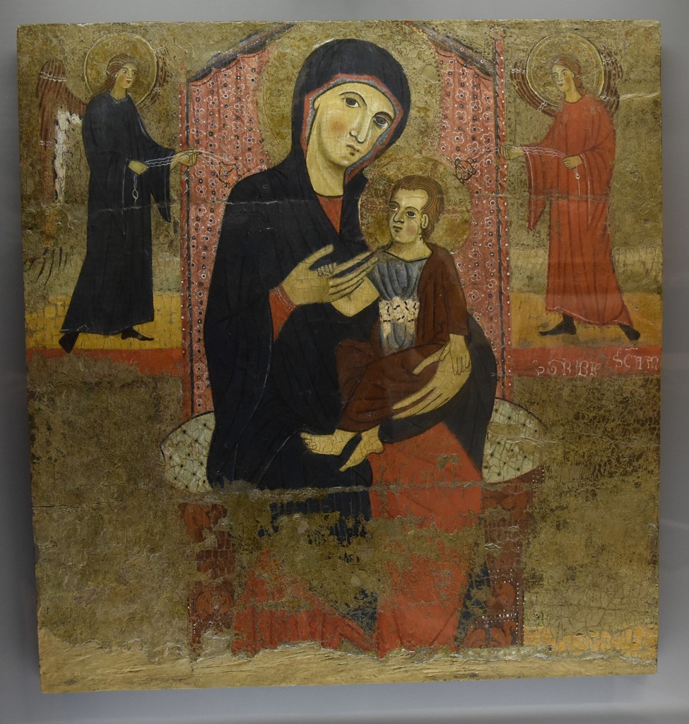 Madonna in trono con Bambino e angeli (dipinto) di Maestro di San Felice di Giano (attribuito) (XIII)